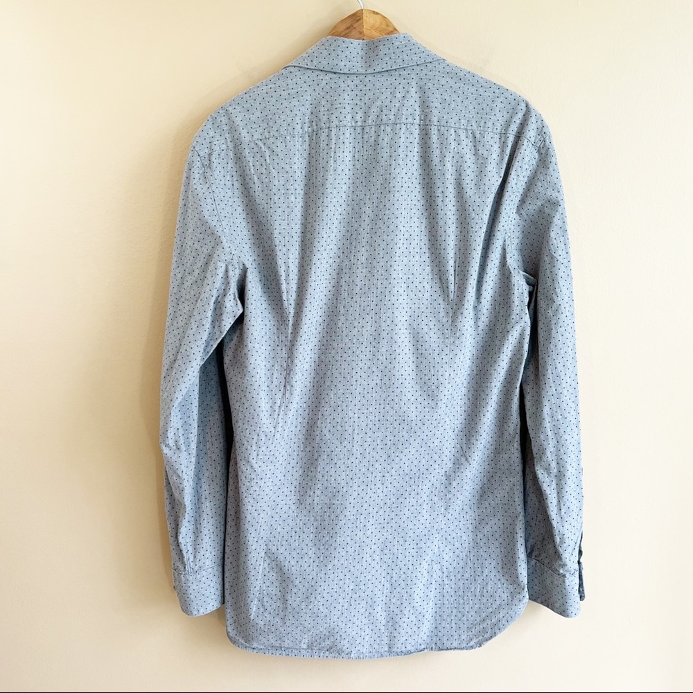 JOHN VARVATOS men’s gray dress shirt mini black stars SLIM FIT 15 32/33 - Picture 4 of 8